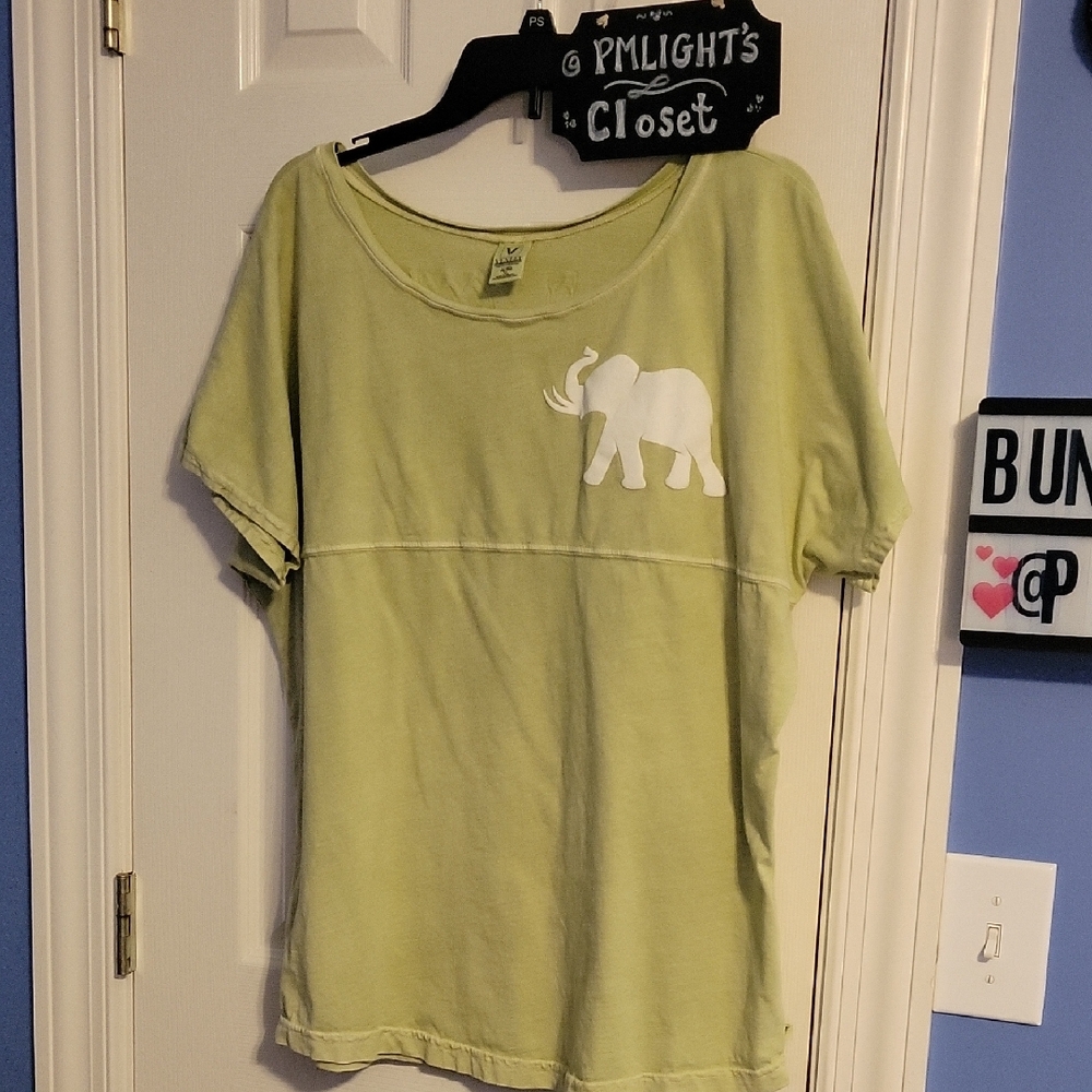 Venley Alabama Green Short Sleeve T-Shirt XL White Roll Tide Elephant